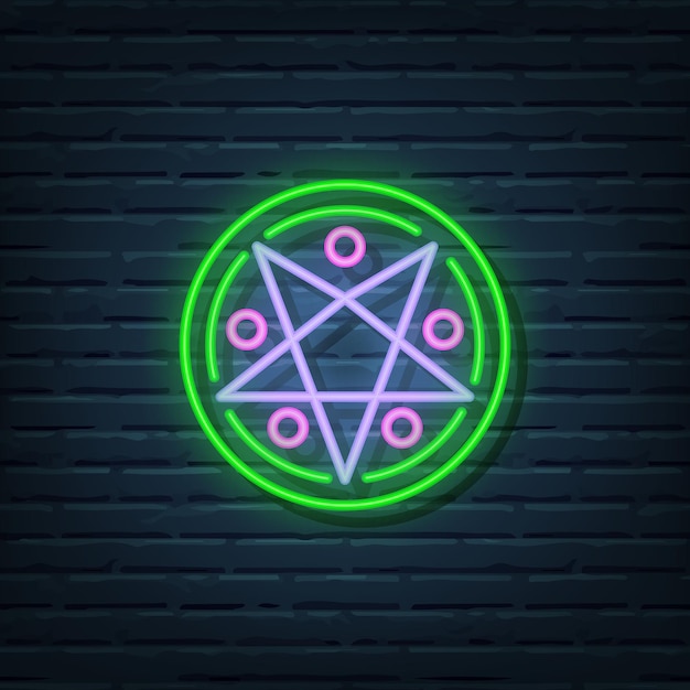 Magic Circle Neon Sign Vector Elements