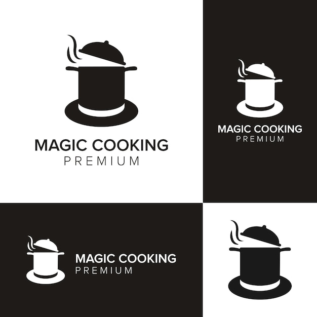 Magic cooking logo icon vector template