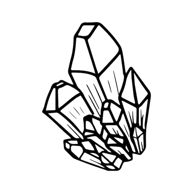 Magic Crystal gem Hand drawn illustration