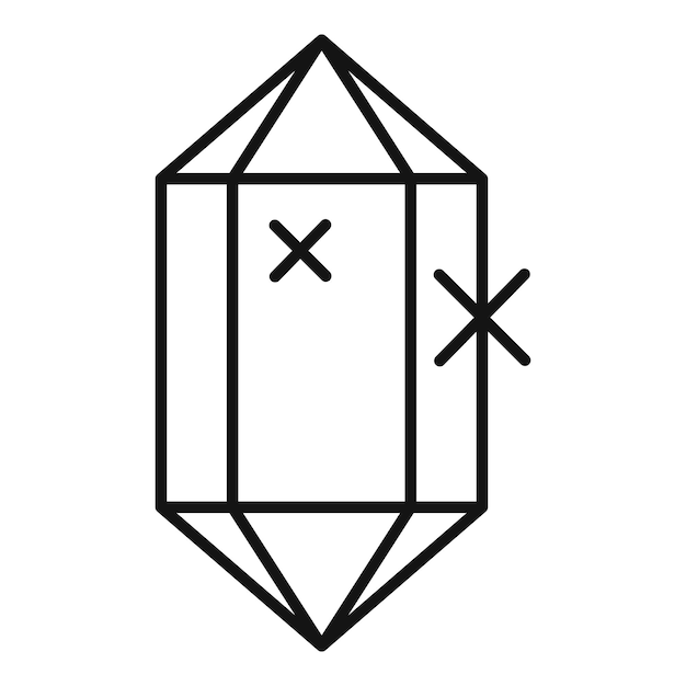 Magic crystal icon outline vector Gem diamond