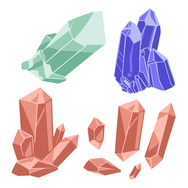 Magic crystals, gems, game,  drawing