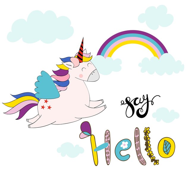 Magic cute unicorn