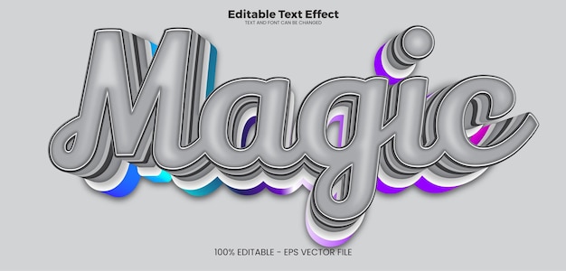 Magic editable text effect in modern trend style