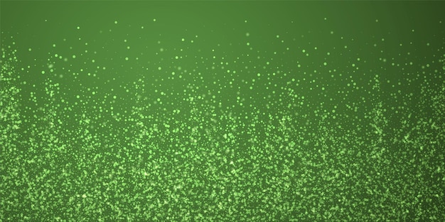 Magic falling snow christmas background subtle flying snow flakes and stars on christmas green