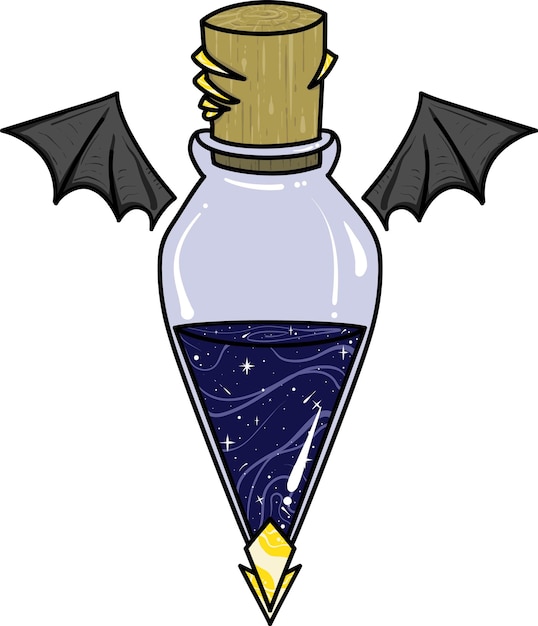 Magic Fantasy Vampire Potion Halloween Style Digital Art Vector