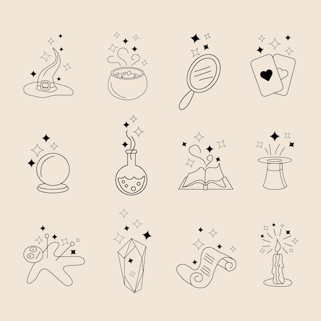 Vector magic icons. vector set . all elements are isolated