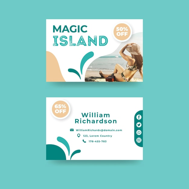 Magic island double-sided business card