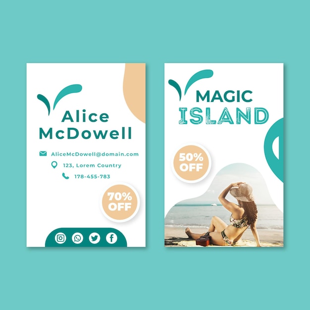 Magic island double-sided business card