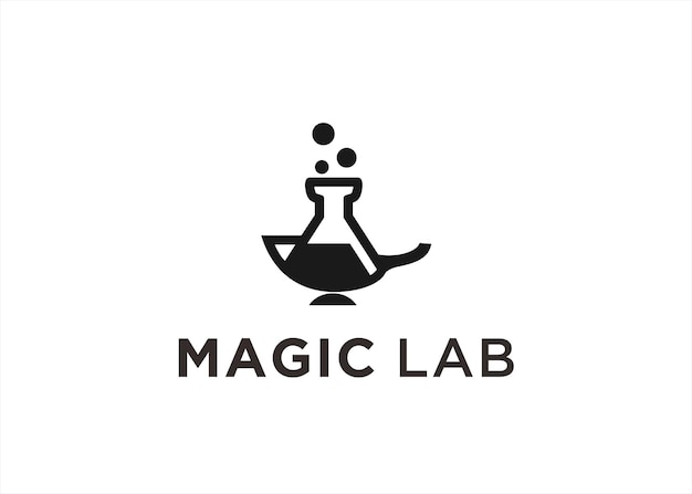 magic lab logo design vector illustration