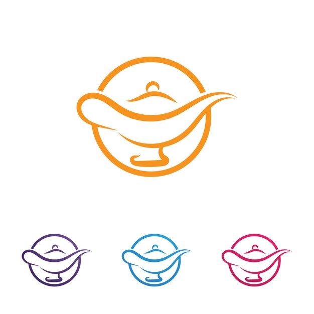 Magic lamp logo and icon vector image