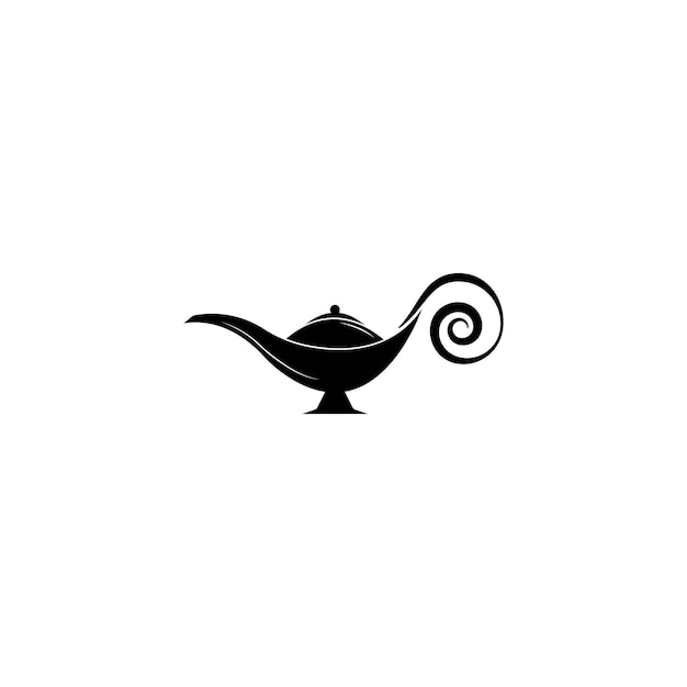 Magic lamp logo vector illustration design