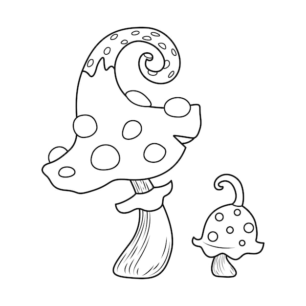 Magic mushrooms coloring page