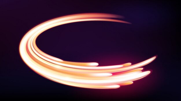 Magic neon light curved lines