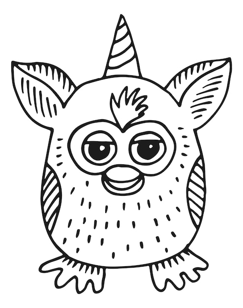 Magic owl toy Hand drawn cute bird