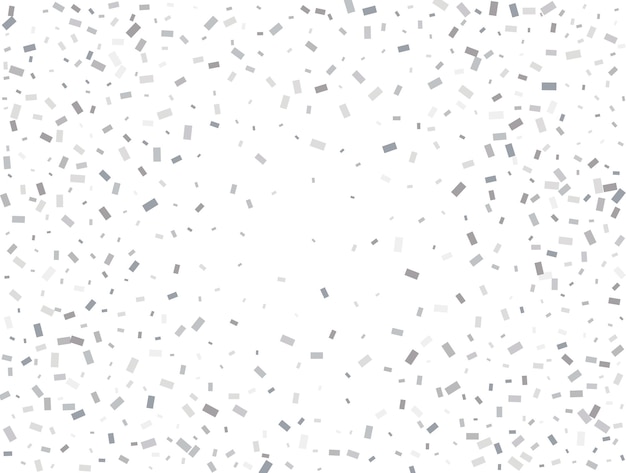 Vector magic silver rectangular glitter confetti background white festive texture