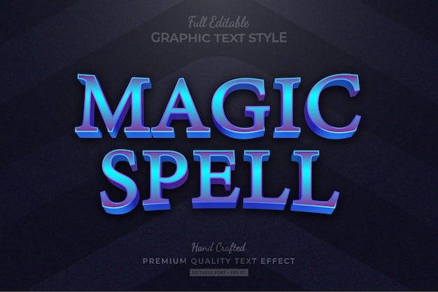 Magic Spell RPG Game Title Editable Premium Text Effect