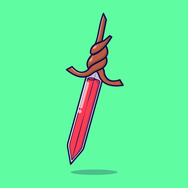 magic sword warrior spell knight illustration cartoon vector icon