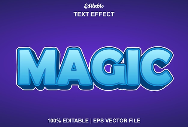 Magic text effect with blue color 3d style