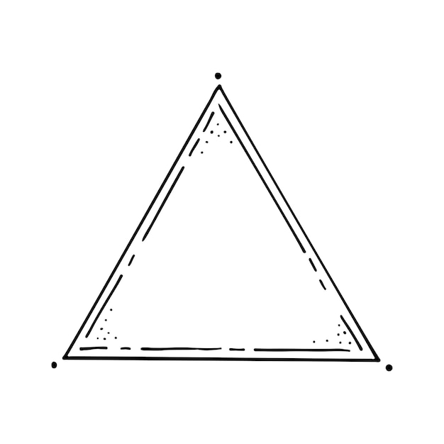 Magic triangle line art Triangular symbol of the top of the world The Three Sides of the Masonic Triangle Hand drawn vector illustration Mystical sign Mysterious figure