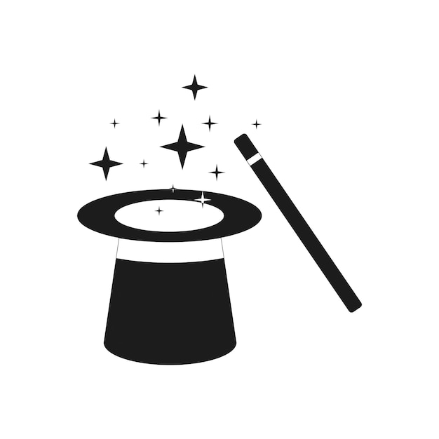 Magic wand hat icon isolated on white background