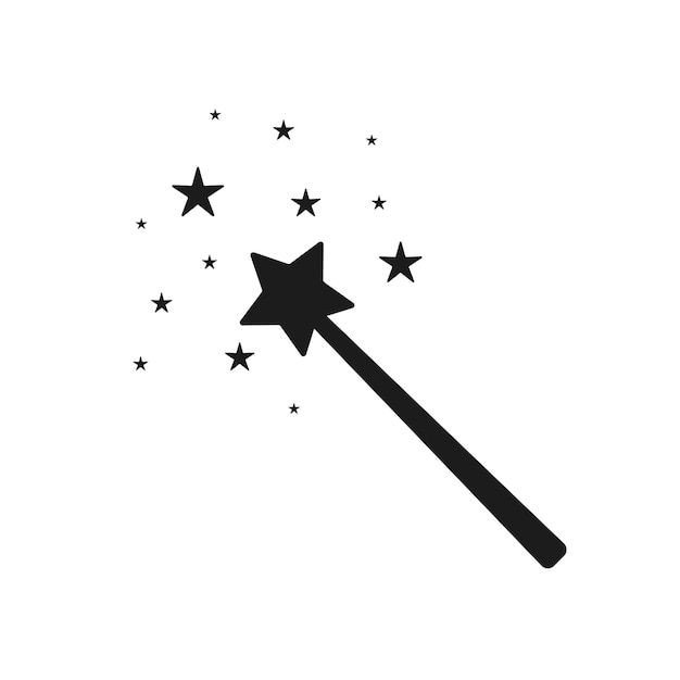 Magic wand with a stars Magic abstract background isolated on on transparent background Miracle and magic