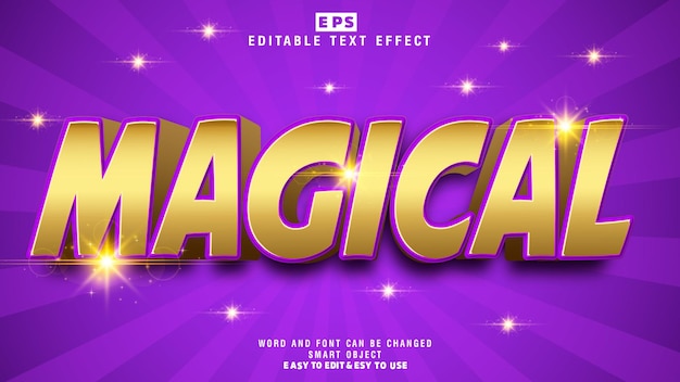 Magical 3d Editable Text Effect Vector With Background