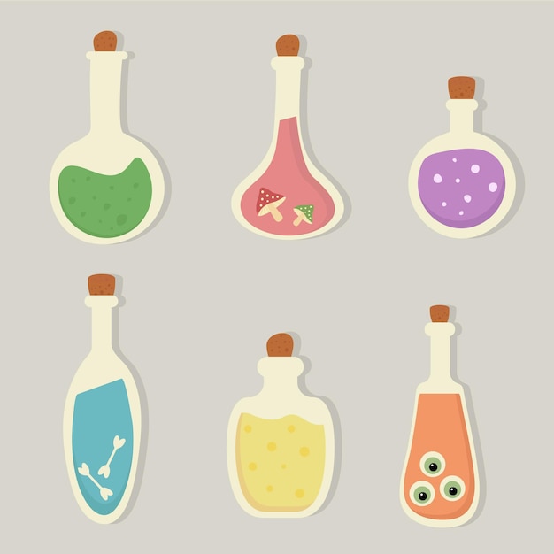 Magical bottles with potion