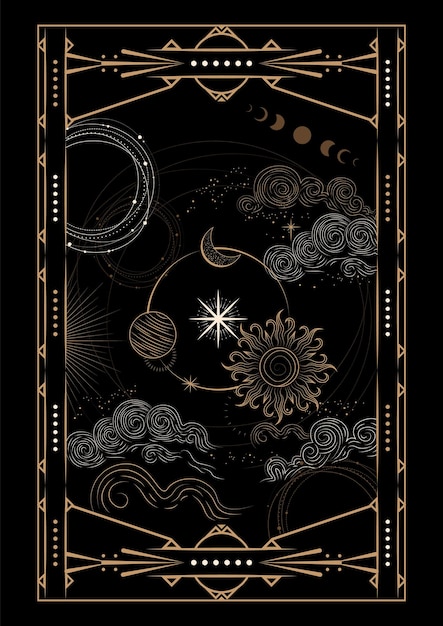 Magical Celestial Interstellar Frame Illustration