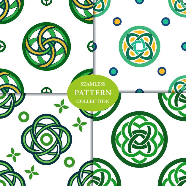 Vector magical celtic circles seamless pattern background design