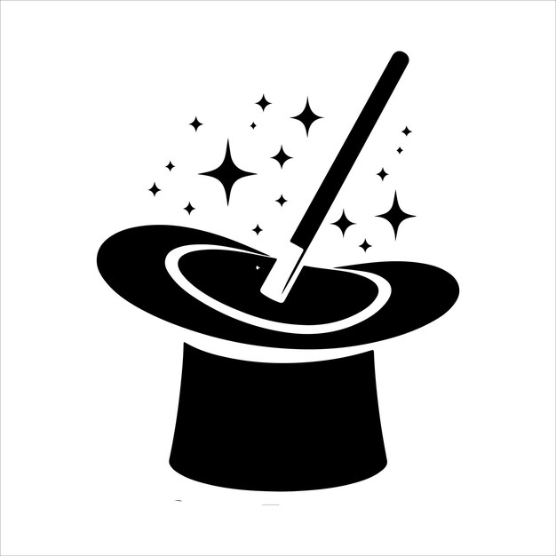 Magical hat icon silhouette top hat vector illustration