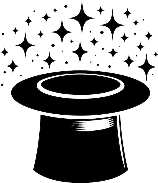 Magical hat icon vector A stylish top hat silhouette vector art