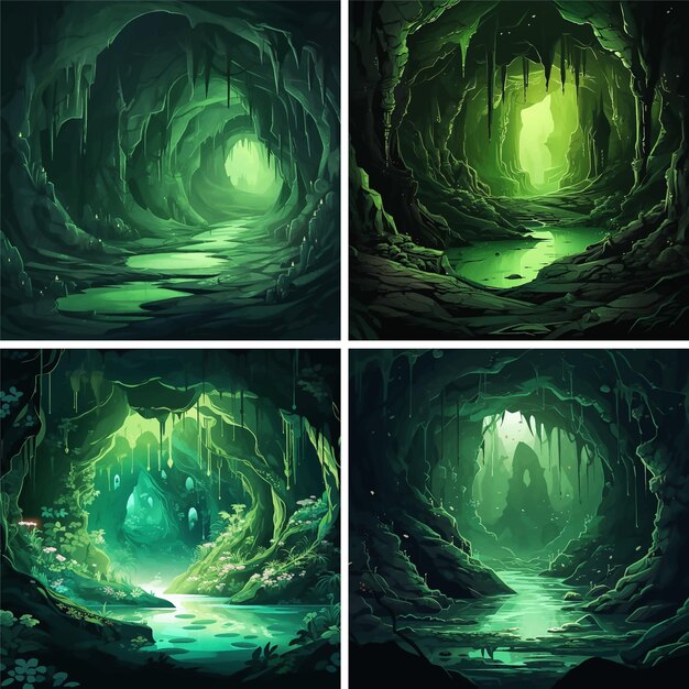 Vector magical mystery treasure fiction ghost fairy jungle painting dream fantasy artwork fog ground