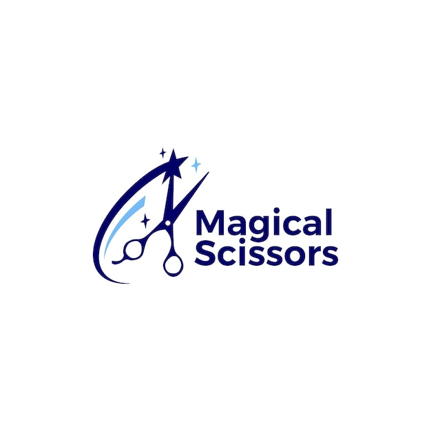 Magical Scissors Logo Vector Icon Illustration