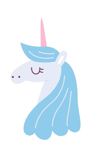 Vector magical unicorn head