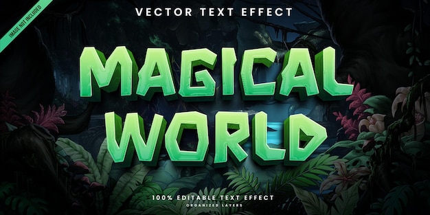 Magical world text effect template