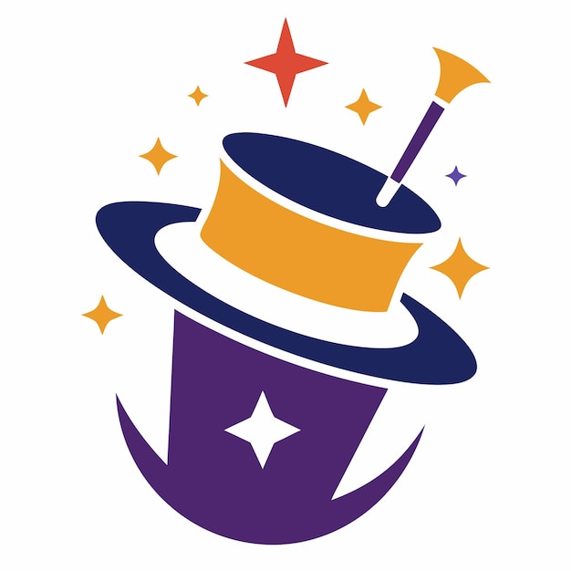 Vector magician hat logo design concept