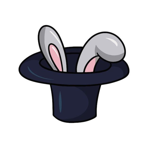 Magician is hat with rabbit ears vector cartoon