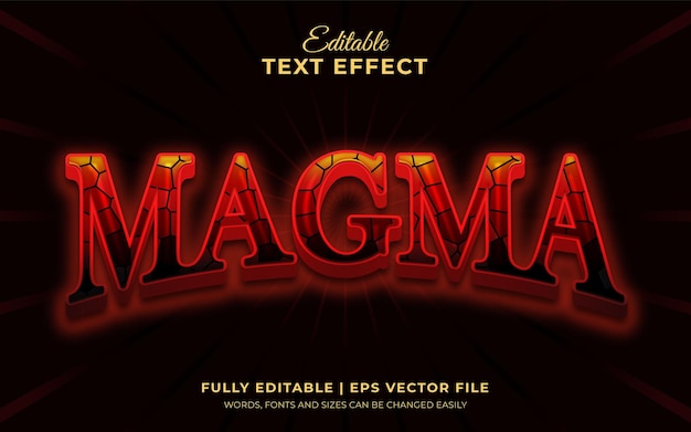 Magma text effect 3d editable text with hot magma and ground cracks theme