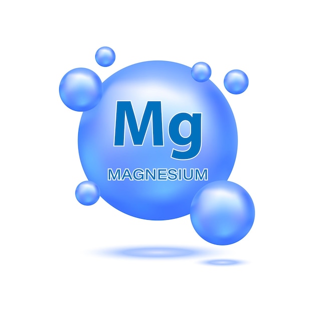 The magnesium mineral icon is highlighted on a white background. Vector 3d illustration.