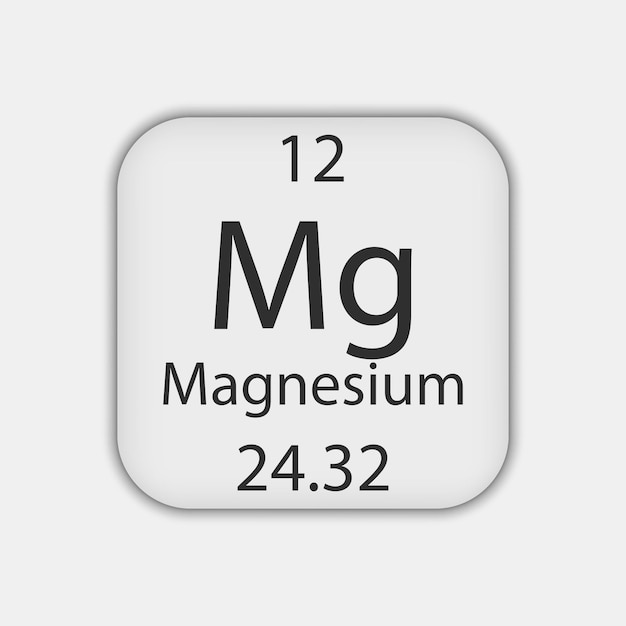 Magnesium symbol Chemical element of the periodic table Vector illustration