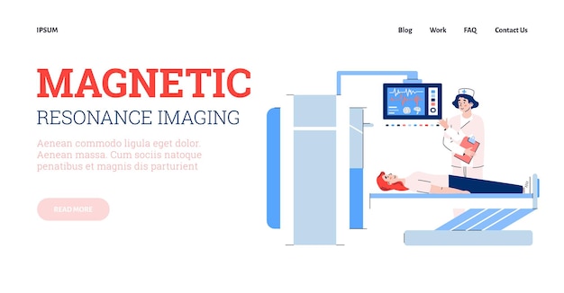 Magnetic resonance imaging or mri diagnostic banner cartoon vector illustration