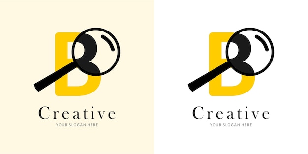 Magnifier Logo Design with Letter B