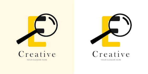 Magnifier Logo Design with Letter E