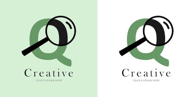 Magnifier Logo Design with Letter Q