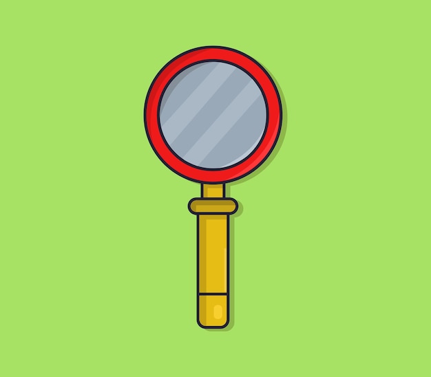 Magnifying glass illustrated in cartoon style