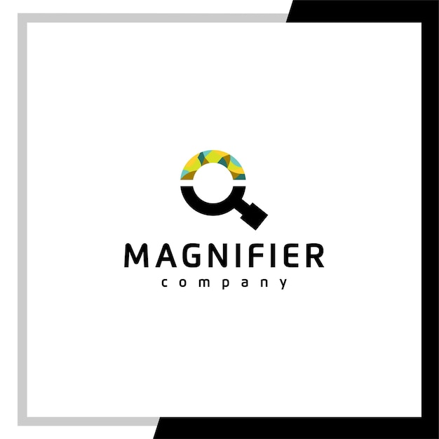 Magnifying glass logo design template