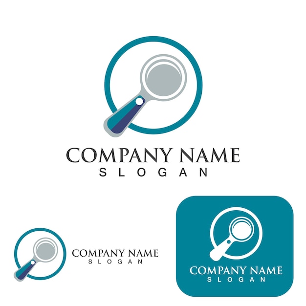 Magnifying glass logo and symbol vector