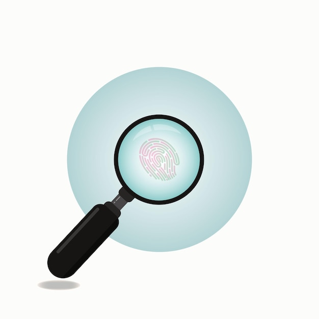 Magnifying glass looking for fingerprint icon design vector illustration