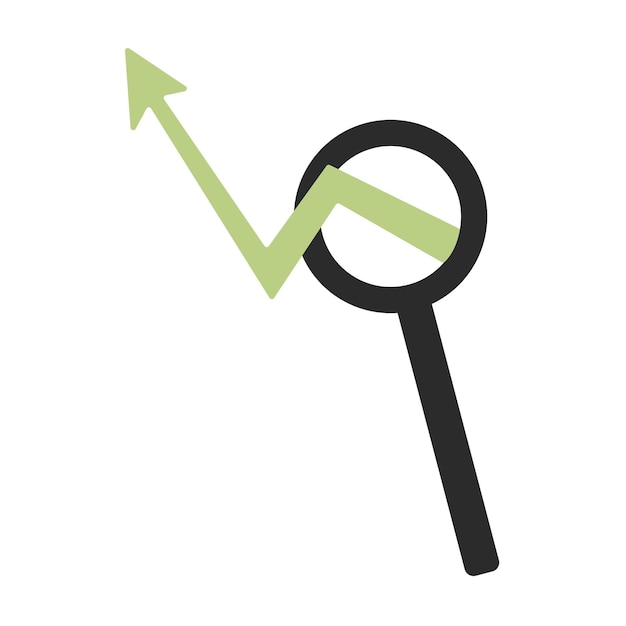 Magnifying glass and up arrow growth business concept