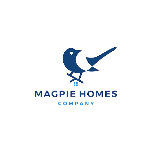 Magpie homes house logo vector icon illustration